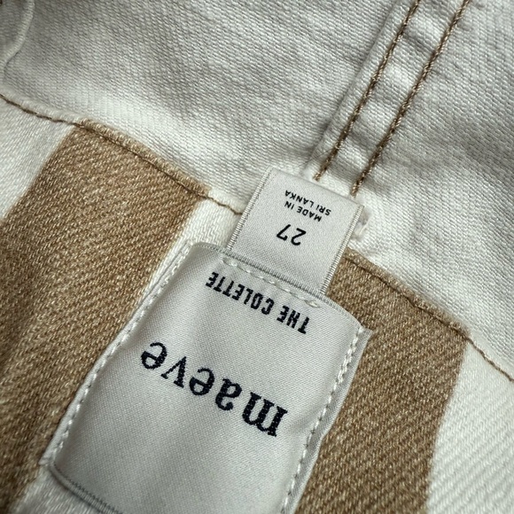 Collette Anthropologie Maeve Striped Tan and White pants - Picture 3 of 3